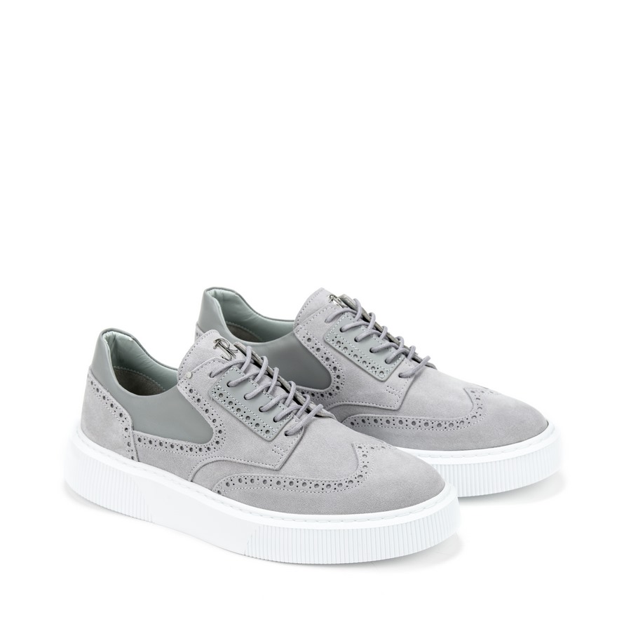 Muške kožne plitke patike John-Richardo-20336 sive ravne 6 13562 john richardo 20336 grey 2